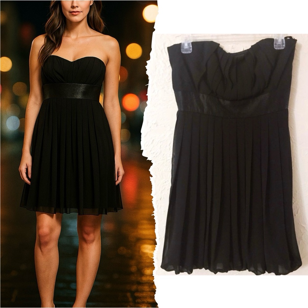 White House black market strapless LBD cocktail dress party wedding graduation 4